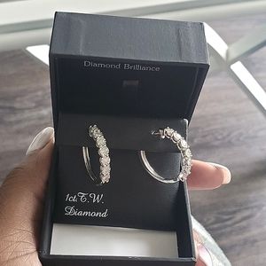 Silver Diamond Earrings